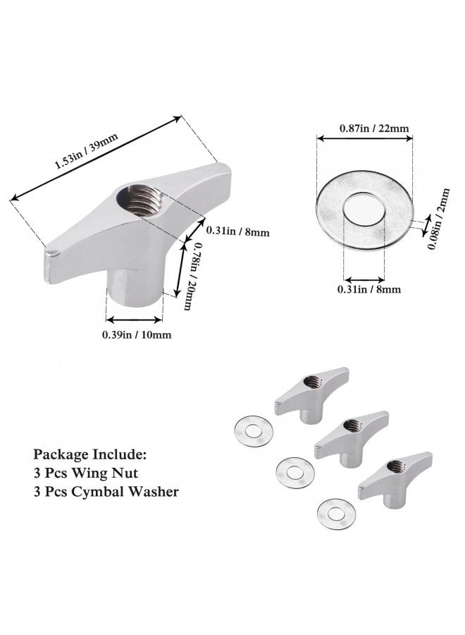 Meideal 21 Pieces Cymbal Replacement Accessories Cymbal Stand Sleeves Cymbal Felts with Cymbal Washer & Base Wing Nuts Replacement for Drum Set (Black) - Image 1