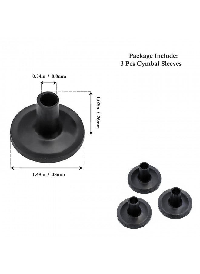 Meideal 21 Pieces Cymbal Replacement Accessories Cymbal Stand Sleeves Cymbal Felts with Cymbal Washer & Base Wing Nuts Replacement for Drum Set (Black) - Image 2