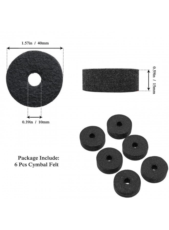 Meideal 21 Pieces Cymbal Replacement Accessories Cymbal Stand Sleeves Cymbal Felts with Cymbal Washer & Base Wing Nuts Replacement for Drum Set (Black) - Image 3