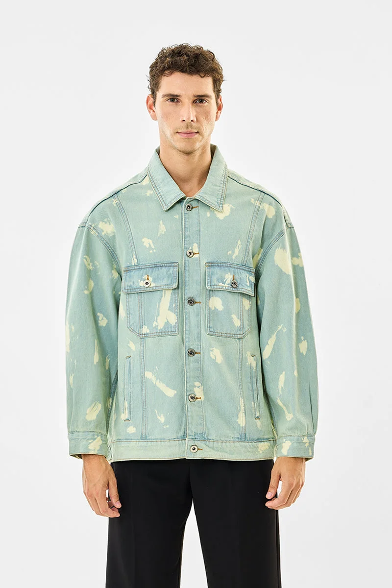 SNITCH  Double Pocket Acid Wash Denim Jacket for Men | Best Price UAE
