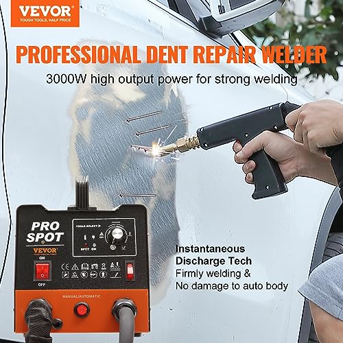 VEVOR Stud Welder Dent Repair Kit, 3KW Spot Welder Dent Puller with 6 Welding Modes, Auto Body Spot Welding Dent Puller Machine & 16 Types of Welding Accessories for Car, Truck, Motorcycle Dent Repair - Image 2