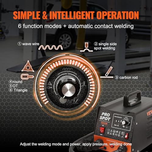 VEVOR Stud Welder Dent Repair Kit, 3KW Spot Welder Dent Puller with 6 Welding Modes, Auto Body Spot Welding Dent Puller Machine & 16 Types of Welding Accessories for Car, Truck, Motorcycle Dent Repair - Image 3