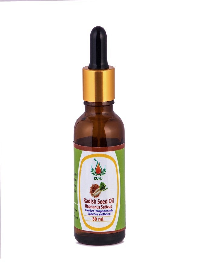 KUNJ Radish Seed Oil (Raphanus sativus) 30ML - 100% Pure & Natural, Undiluted, Steam Distilled - Premium Therapeutic Grade Carrier Oil for Skin Care, Hair Growth, Scalp Nourishment & Shine - Image 1