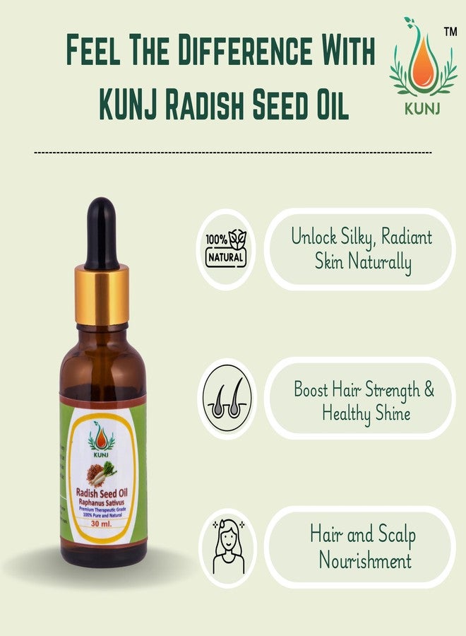 KUNJ Radish Seed Oil (Raphanus sativus) 30ML - 100% Pure & Natural, Undiluted, Steam Distilled - Premium Therapeutic Grade Carrier Oil for Skin Care, Hair Growth, Scalp Nourishment & Shine - Image 3