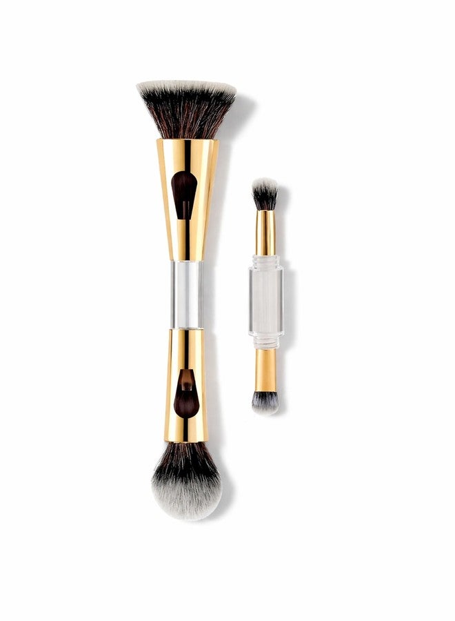 Nibbler 4 in 1 Multifunctional Makeup Brush Set with Foundation Brush, Powder Brush, Eyeshadow Blending Brush & Flat Brush | Feathery Soft Bristles Makeup Brushes for Women - Image 1
