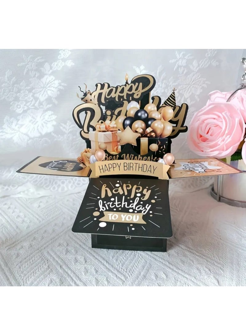 LDQ 3D Handmade Birthday Card with Envelope and Message Tag Perfect Pop Up Greeting for Kids Women and Men - Image 1