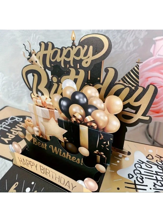 LDQ 3D Handmade Birthday Card with Envelope and Message Tag Perfect Pop Up Greeting for Kids Women and Men - Image 2