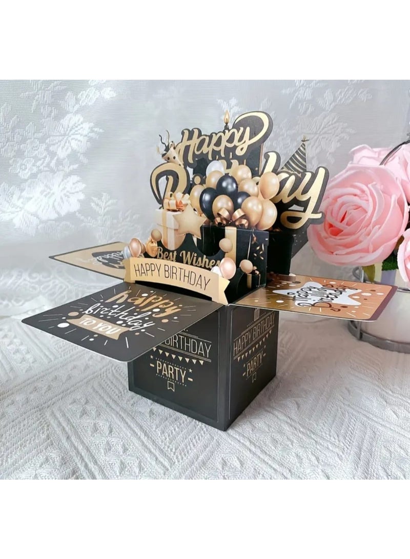 LDQ 3D Handmade Birthday Card with Envelope and Message Tag Perfect Pop Up Greeting for Kids Women and Men - Image 3