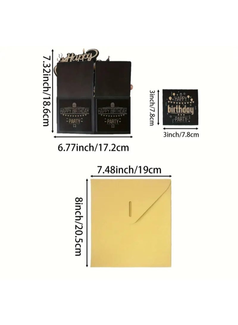 LDQ 3D Handmade Birthday Card with Envelope and Message Tag Perfect Pop Up Greeting for Kids Women and Men - Image 5