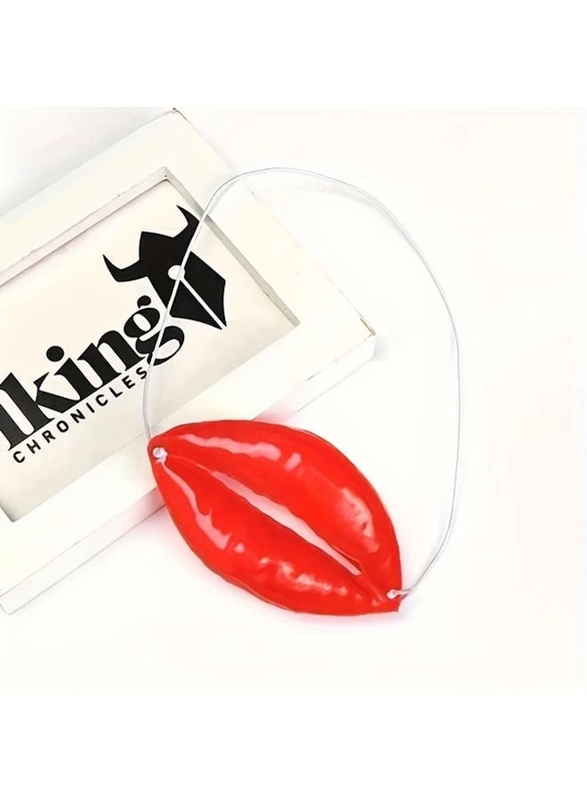Giant Red Sausage Lips Costume Prop Oversized Funny Mouth Accessory For Weddings - Image 3