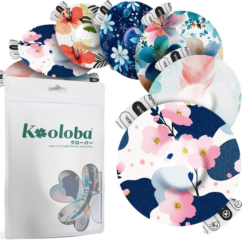 Kooloba Adhesive Patches for Libre 3 Waterproof,Sensor Covers for CGM,Pre-Cut Backing with Easy-Peel Tab for 10-14 Daysï¼ŒFull Cover No Glue in Center 20pcs,Sakurawords - Image 1