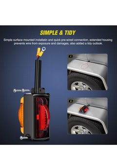 KASTWAVE 2PCS Dual Face LED Trailer Fender Lights Amber Front and Red Rear Pre Wired for Easy Installation Drive Safely for Trailer Lorry Caravan Van Tractor  - Image 4