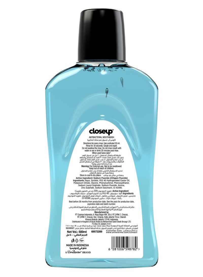 Closeup Antibacterial Mouthwash Cool Breeze 2 x 500ml - Image 2
