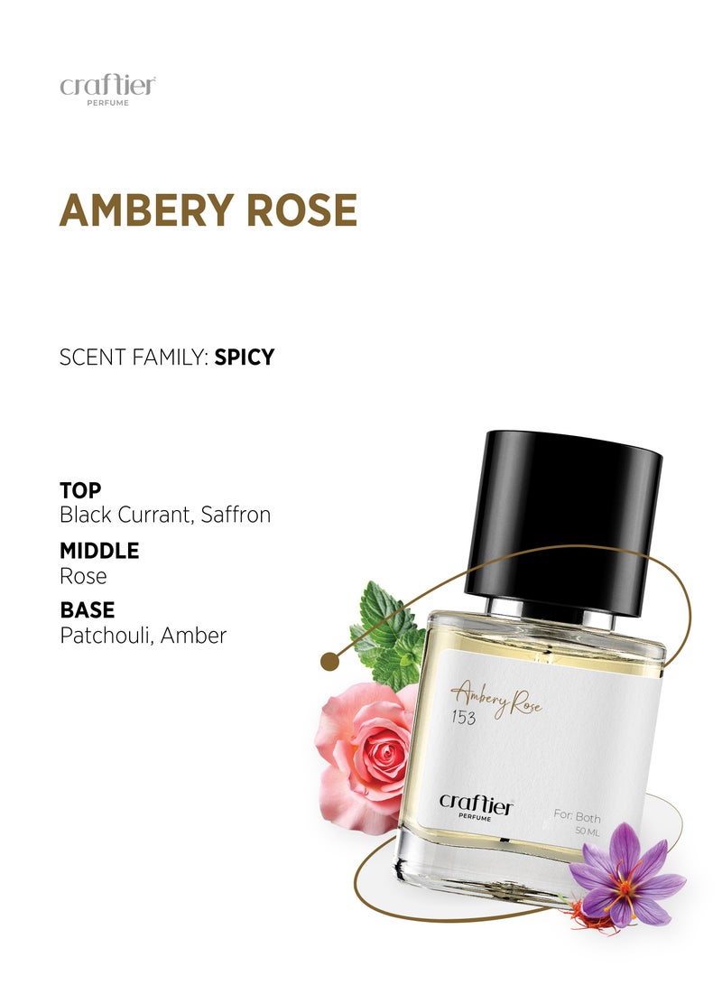 Craftier Perfume AMBERY ROSE - Inspired of-HUDSON VALLEY, Eau De Parfum for Men & Women - 50ml, Long Lasting Spicy Fragrance Upto 16 Hrs, Travel Size Unisex Perfume - Image 3