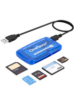 Onefavor SmartMedia Cards Reader Writer, All-in-1 USB Universal Multi Card Adapter, Smart Media, xD, SD, UHS-I, MMC, MS Pro Duo, CF, MD, Camera Flash Memory Cards Reader for Windows, Mac, Linux