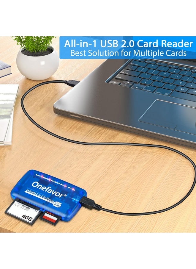 onefavor - Onefavor SmartMedia Cards Reader Writer, All-in-1 USB Universal Multi Card Adapter, Smart Media, xD, SD, UHS-I, MMC, MS Pro Duo, CF, MD, Camera Flash Memory Cards Reader for Windows, Mac, Linux - Image 1