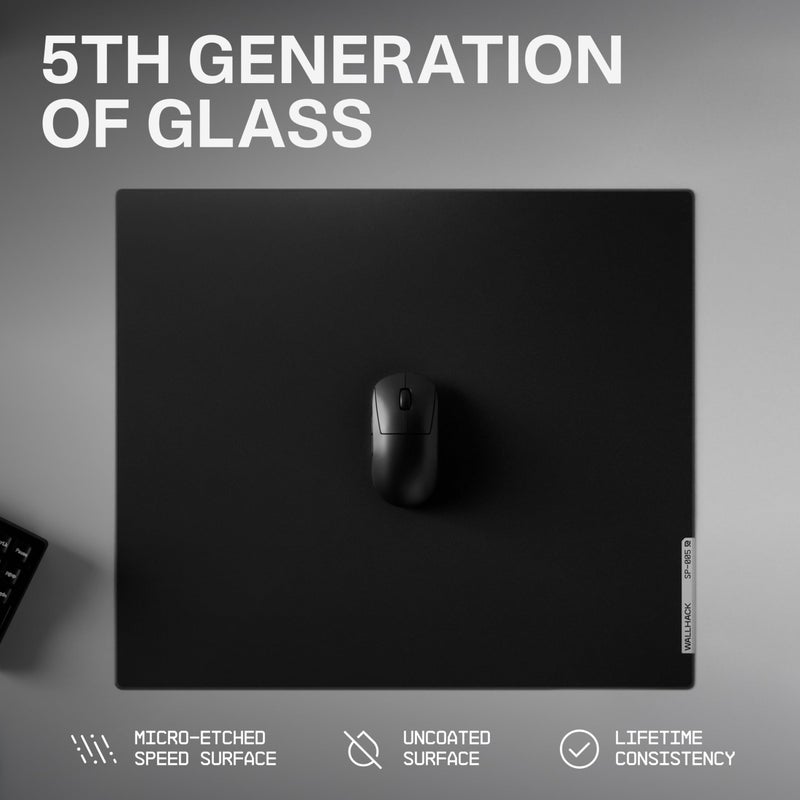 Wallhack SP-005 Glass Gaming Mouse Pad â€“ Speed Surface, Large Mousepad for Esports, Smooth Low-Friction Glide, Tempered Glass, Ergonomic Low Profile, Durable & Portable with Carry Case | Skypad Black - Image 2