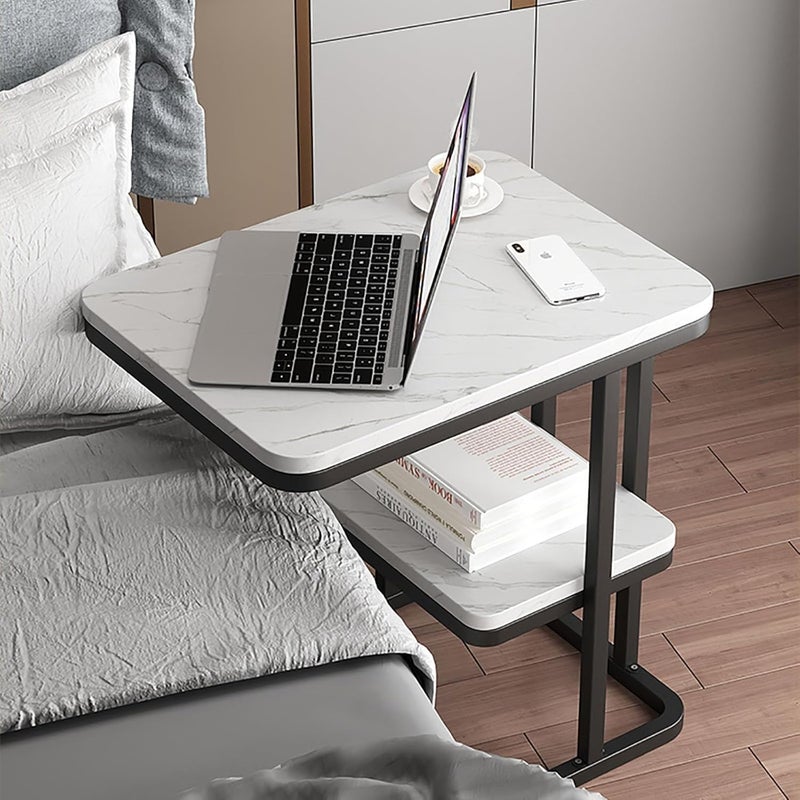 BLURISM Side Table for Small Spaces 2 Tier End Table with Metal Tabletop Tray Storage Shelf Small Narrow Thin End Table Bedside TableNightstand for HallwayLiving Room Bedroom Office - Image 5