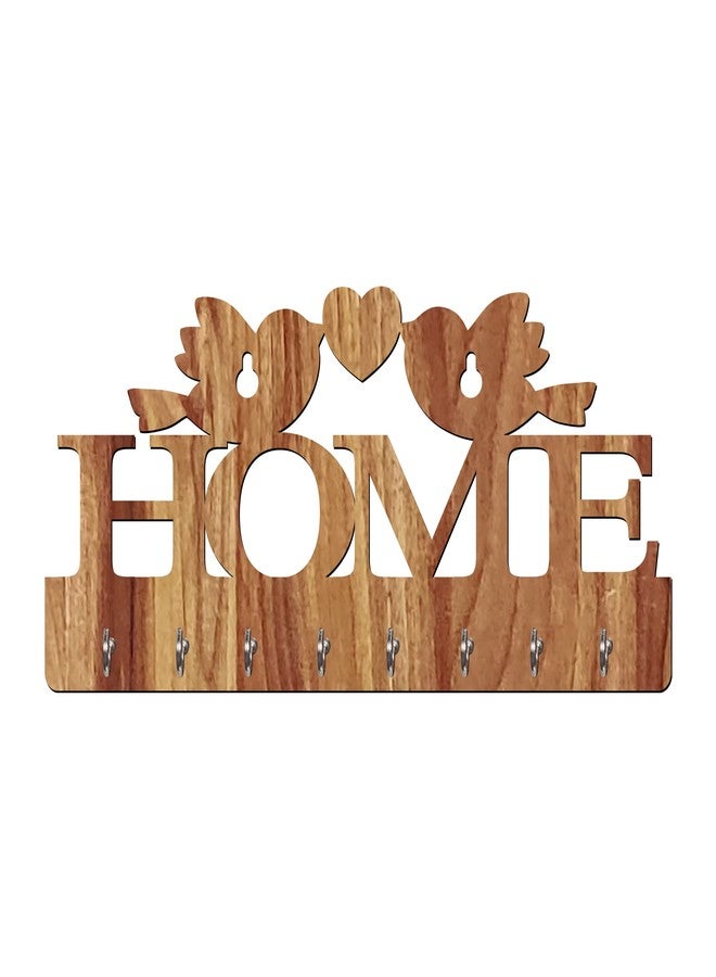 Freny Exim Home with Bird Wooden Key Holder with Face Mask Hanging with 8 Hook - Beige 023 - Image 4