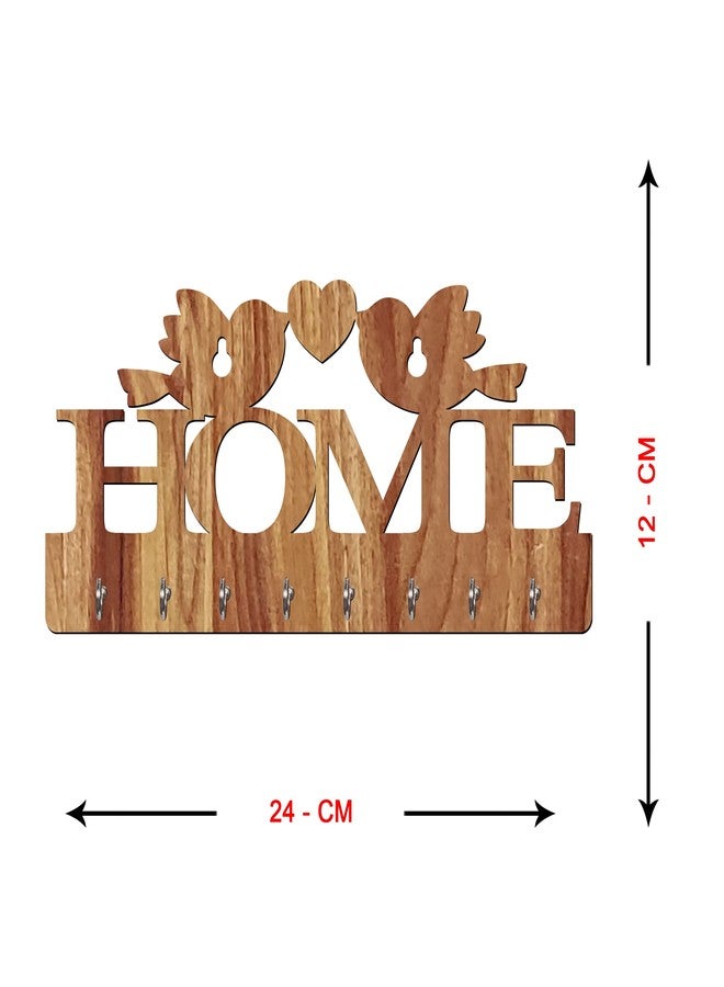 Freny Exim Home with Bird Wooden Key Holder with Face Mask Hanging with 8 Hook - Beige 023 - Image 5