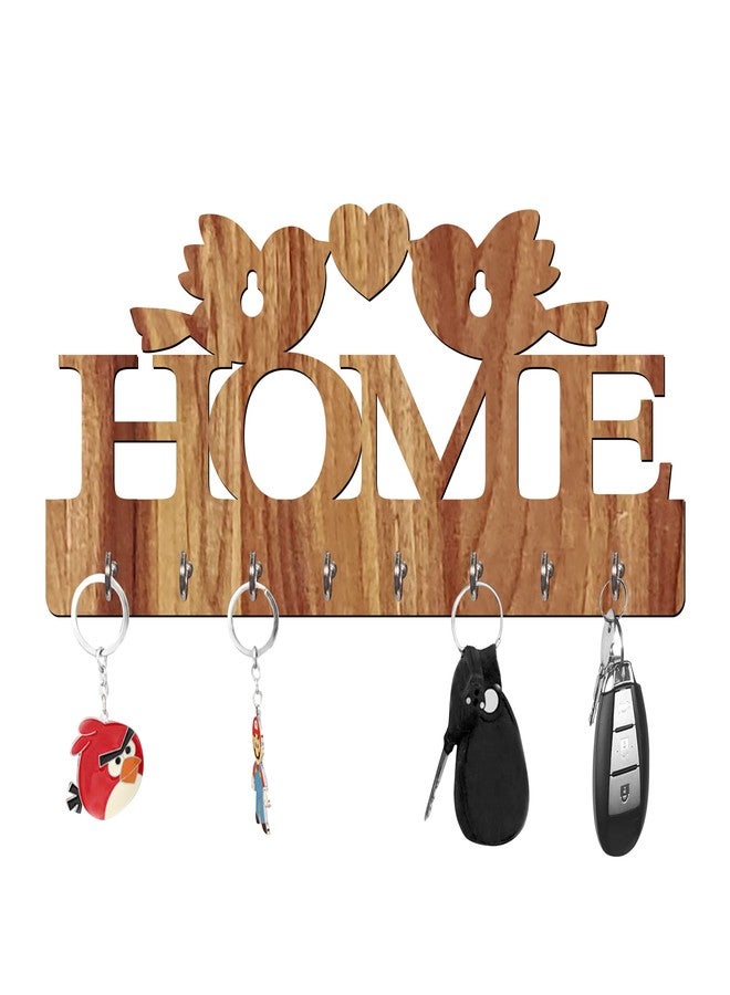 Freny Exim Home with Bird Wooden Key Holder with Face Mask Hanging with 8 Hook - Beige 023 - Image 1