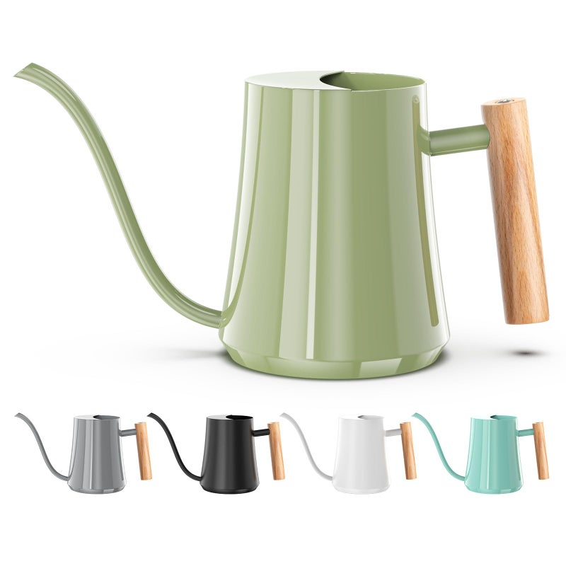 Green Moon Watering Can Indoor Plants 35oz Sage Green Water Can Indoor Metal Small Water Can Pot with Long Spout for House Bonsai Plants Garden Flower Decorative - Image 1