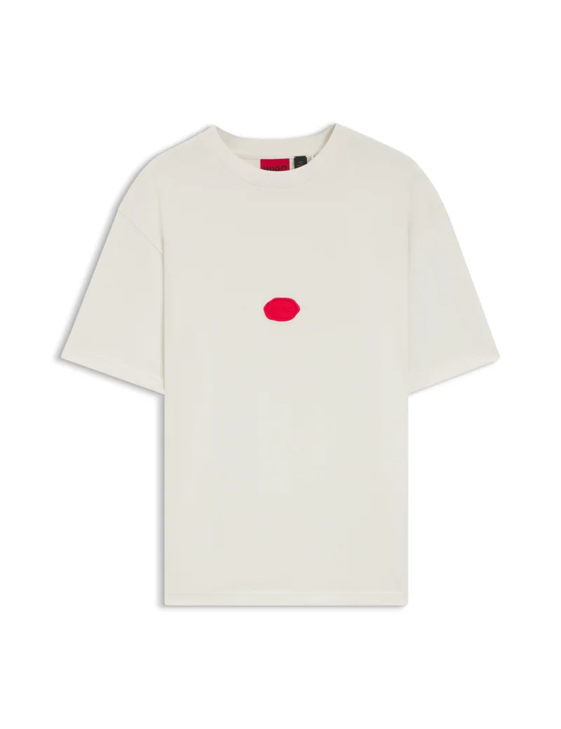 HUGO Cotton-jersey T-shirt with wax-stamp logo