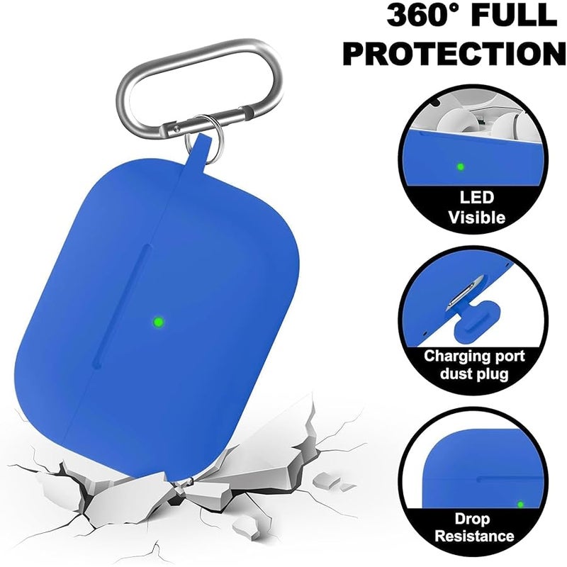 Woyinger for AirPods Pro 2 Case with Cleaner Kit, Compatible with Airpods Pro 2nd/1st Generation Case (USB-C Cable) with Keychain for Women and Men,Blue - Image 4