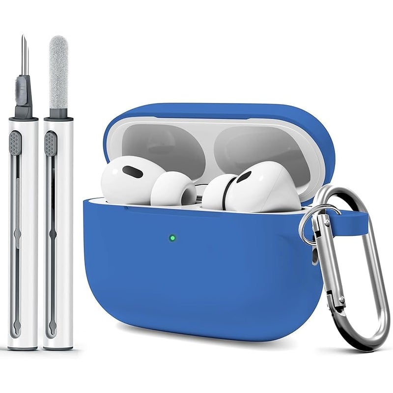 Woyinger for AirPods Pro 2 Case with Cleaner Kit, Compatible with Airpods Pro 2nd/1st Generation Case (USB-C Cable) with Keychain for Women and Men,Blue - Image 1