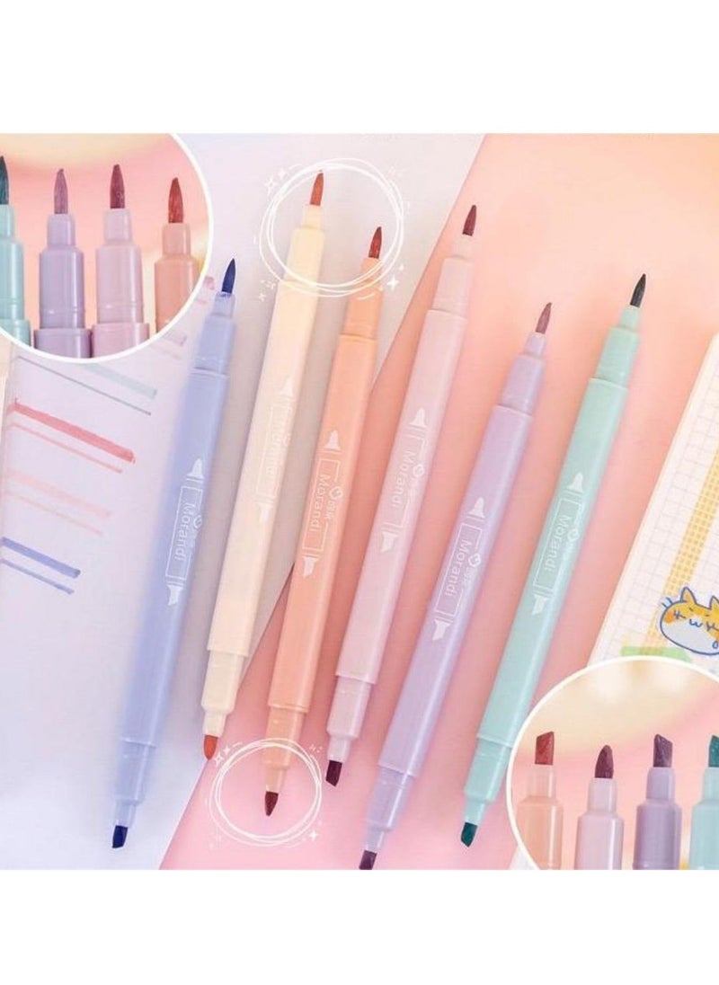 Generic Aesthetic Highlighters, 12 Pcs Dual Tip, Assorted Colors, No Bleed, Fast Drying, Easy to Hold, Pastel Marker Pens for Journal, Planner, Notes, School, and Office Supplies  - Image 5