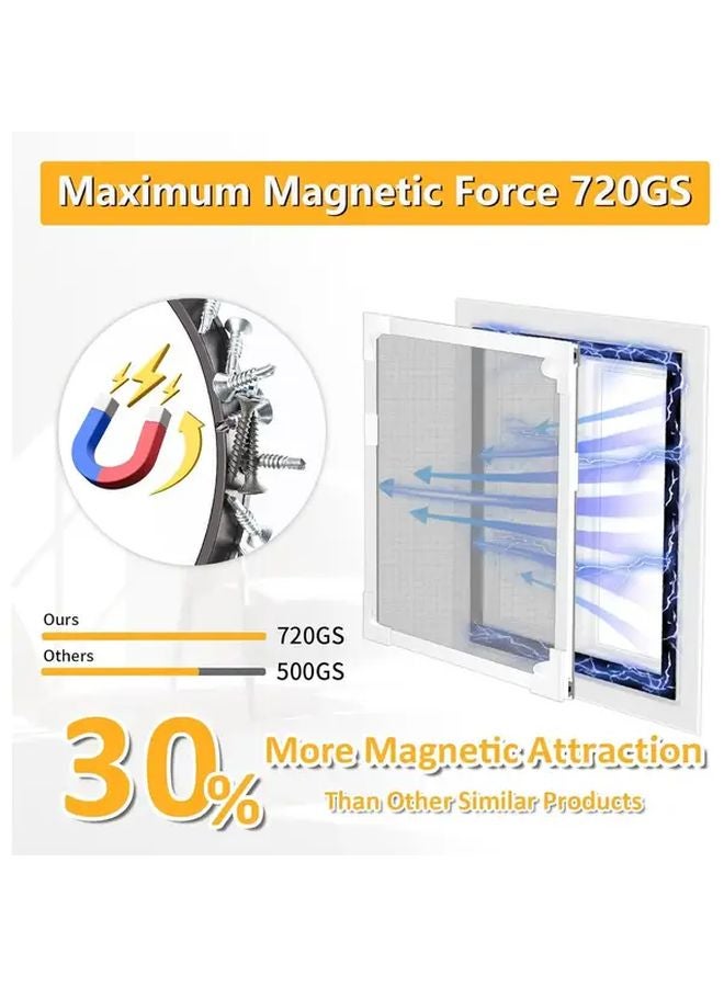 White Magnetic Mosquito Net Window Screen Adjustable 110x150cm Easy Install - Image 4