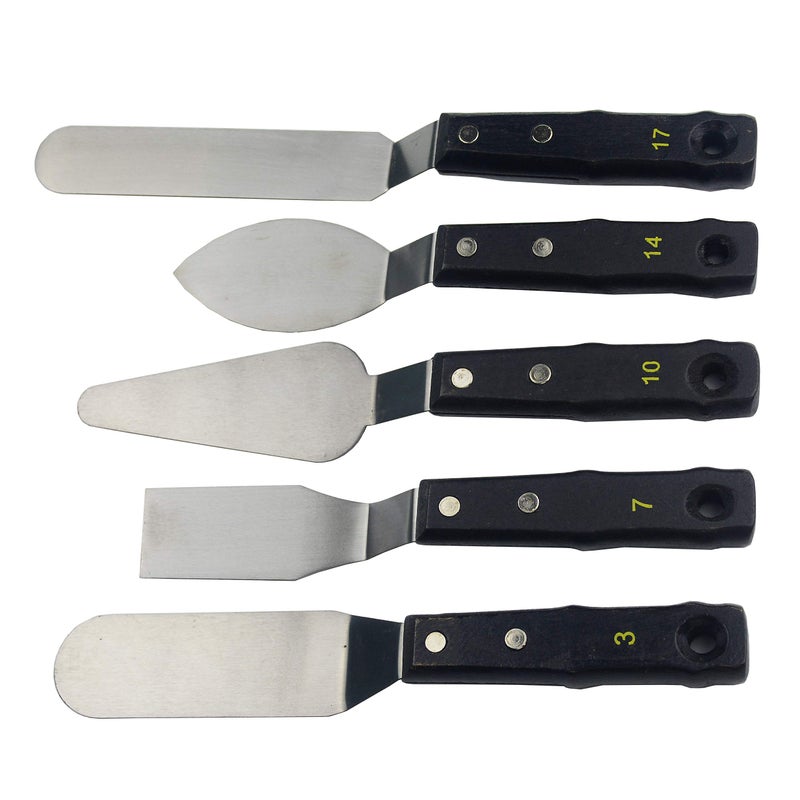 AebDerp Large Painting Knife 5pcs by AebDerp Acrylic Paint Knife with Stainless Steel Palette Knives for Artist Painting Supply - Image 1