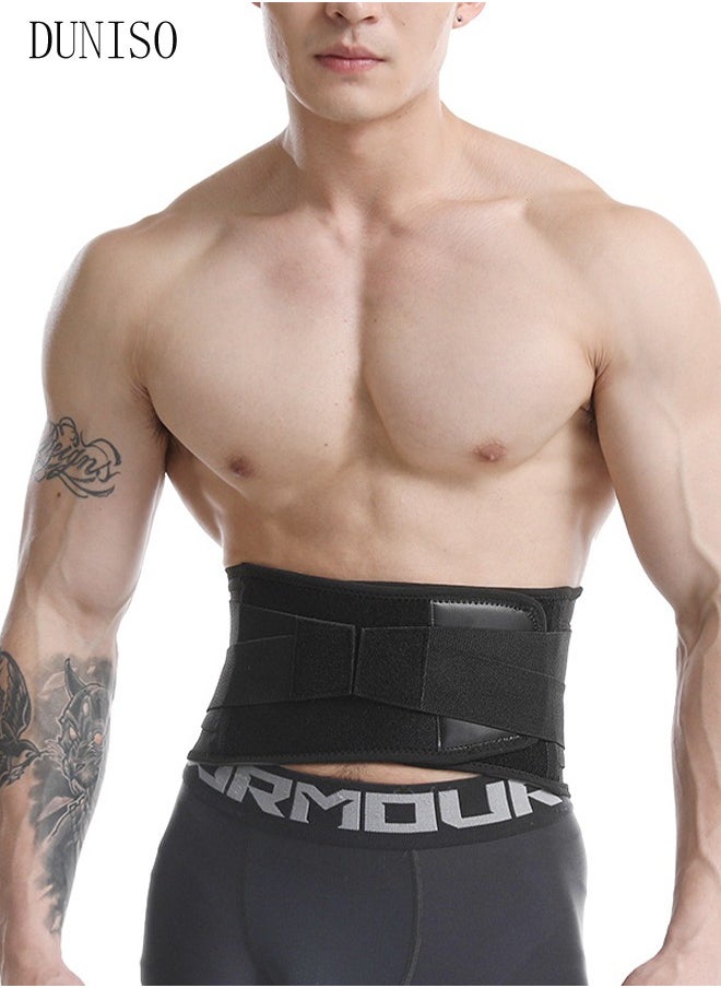 DUNISO - Sports Back Brace for Men and Women - Breathable Waist Lumbar Lower Back Support Belt for Sciatica, Herniated Disc, Scoliosis Back Pain Relief, Heavy lifting, with Dual Adjustable Straps - Image 1