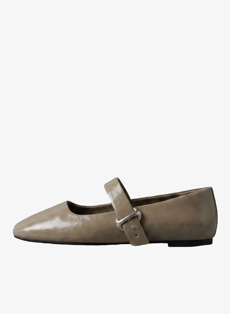 Calvin Klein Leather Mary Jane Ballerinas
