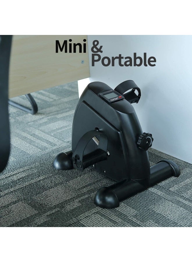 سناجل دراجة تمارين كهربائية صغيرة محمولة، مناسبة للمنزل والمكتب، مزودة بشاشة LCD، ومقاومة قابلة للتعديل، وتمارين للذراعين والساقين، صغيرة الحجم ومتينة. - Image 5