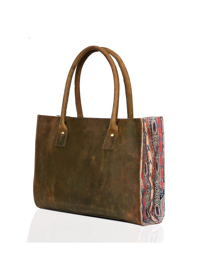 كويرو حقيبة كتف جلدية للنساء مقاس 16 بوصة، حقيبة سفر، حقيبة تسوق، حقيبة يد متعددة الأغراض - Image 2