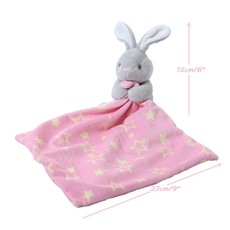 Crevent Soft Plush Animal Face Security Blankets For Boys And Girls  Great Gifts For Birthday Baby Shower (Hugging Bunny + Tag) - Image 2