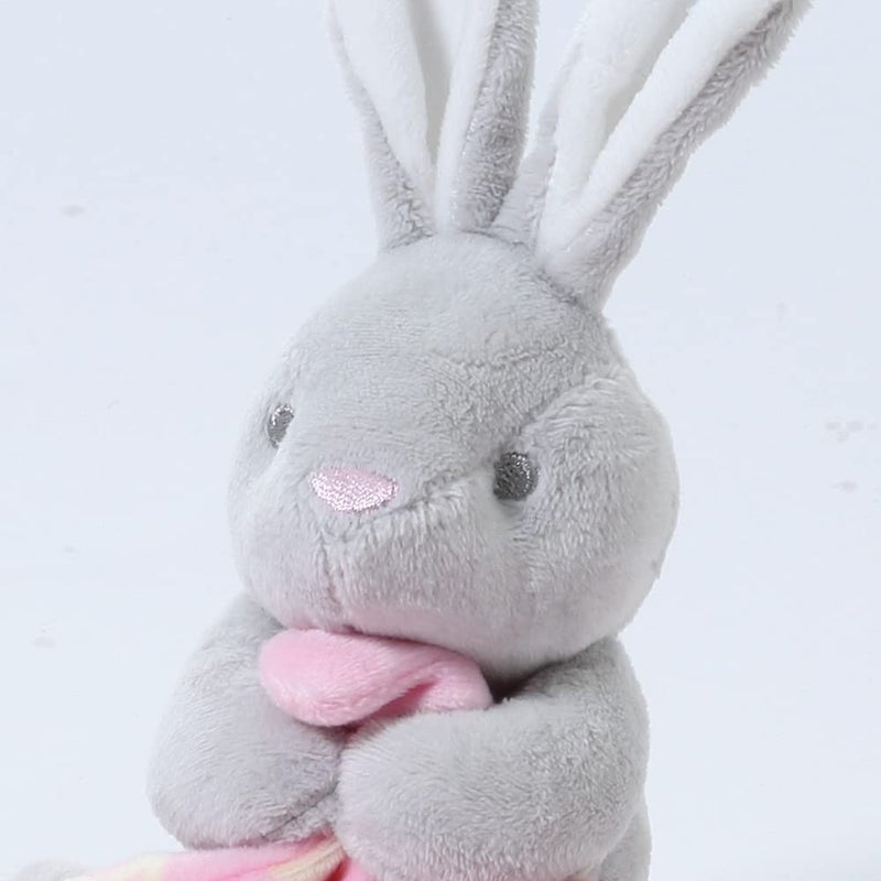 Crevent Soft Plush Animal Face Security Blankets For Boys And Girls  Great Gifts For Birthday Baby Shower (Hugging Bunny + Tag) - Image 4