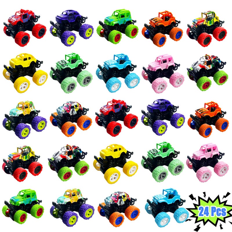 TGIQROVE 24 Pack Mini Monster Trucks Toys for Boys Girls Aged 3 and Above Pull Back Truck Push and Go Friction Powered Car Toys Monster Truck Party Favors Birthday Decorations Classroom Prizes for Kids - Image 3