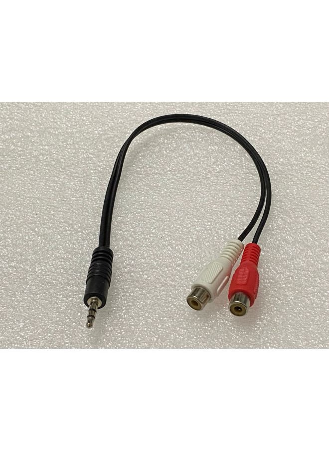 Generic Computer Audio Line 1: 2 3.5mm Audio Line 3.5 To Double Lotus Flower Mother 0.3 Meters-Color:Black-Line Length:30cm  - Image 2