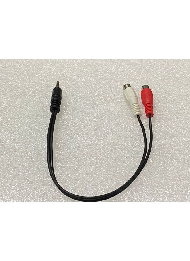 Generic Computer Audio Line 1: 2 3.5mm Audio Line 3.5 To Double Lotus Flower Mother 0.3 Meters-Color:Black-Line Length:30cm  - Image 5