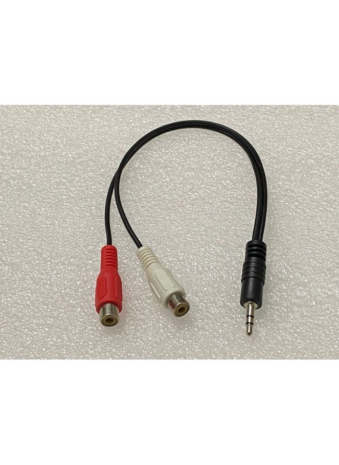 Generic Computer Audio Line 1: 2 3.5mm Audio Line 3.5 To Double Lotus Flower Mother 0.3 Meters-Color:Black-Line Length:30cm  - Image 3