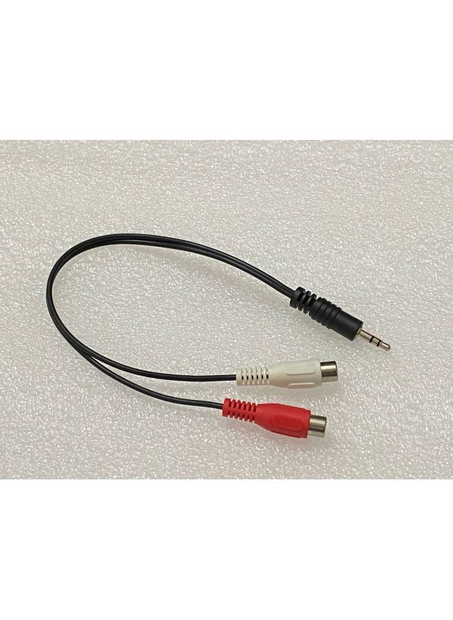 Generic Computer Audio Line 1: 2 3.5mm Audio Line 3.5 To Double Lotus Flower Mother 0.3 Meters-Color:Black-Line Length:30cm  - Image 4