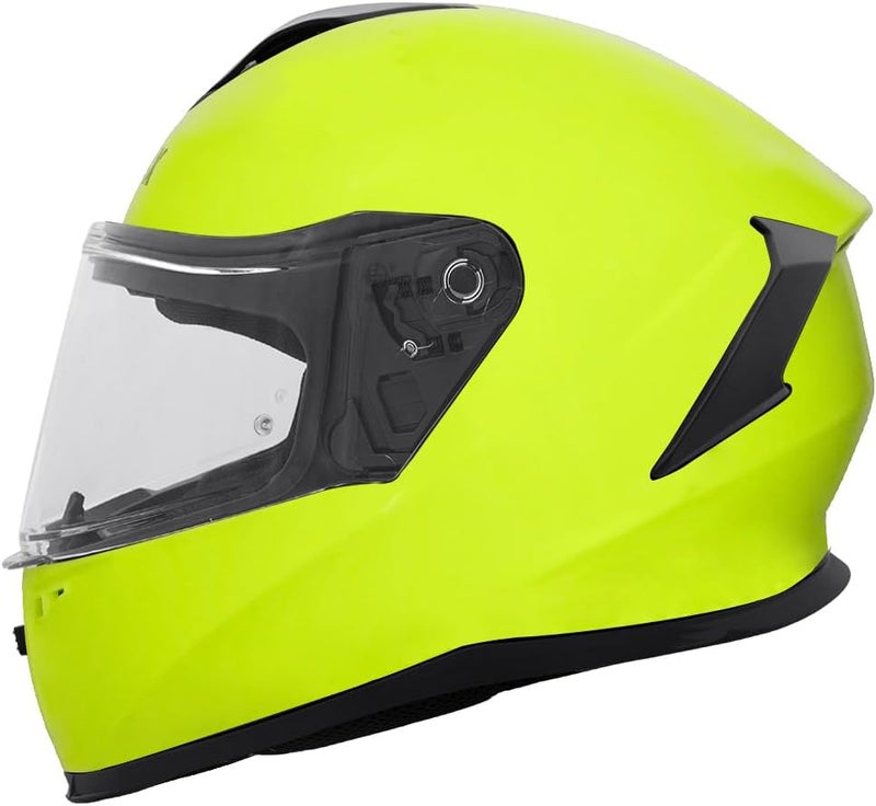 Zorax ZOR-813 Neon Yellow Full Face Motorcycle Helmet (L, 59-60cm) ECE 22.05 Approved - Image 3