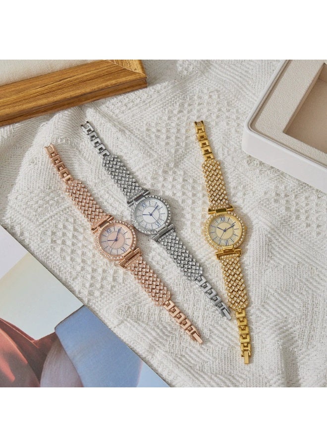 Fashion Exquisite Women Quartz Wirstwatch with Rhinestone Female Bracelet Crystal Watches Clock - Image 4