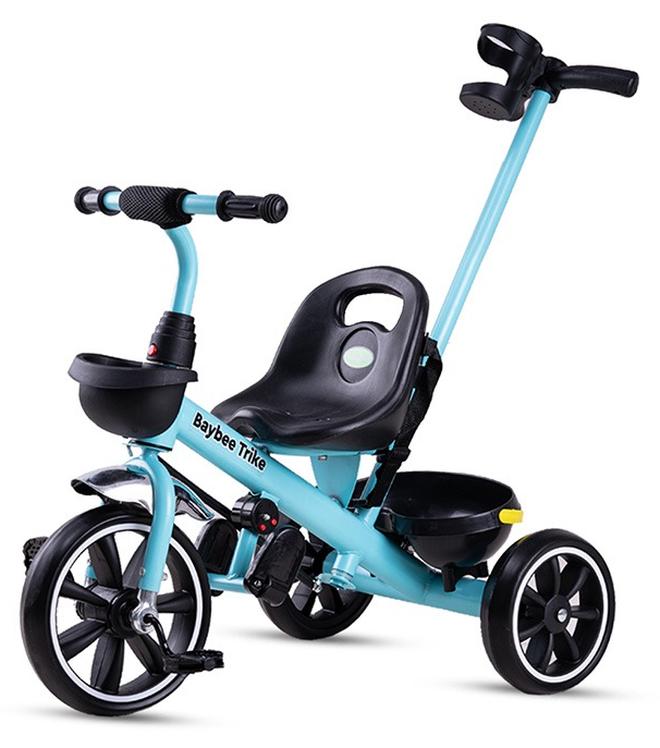 Baybee 2 In 1 Hero Baby Tricycle For Kids  Smart Plug And Play Kids Tricycle Cycle With Parental Push Handle & Storage Baskets Baby Tricycle Cycle For Kids 2 To 5 Years Boy Girl Blue - Image 1