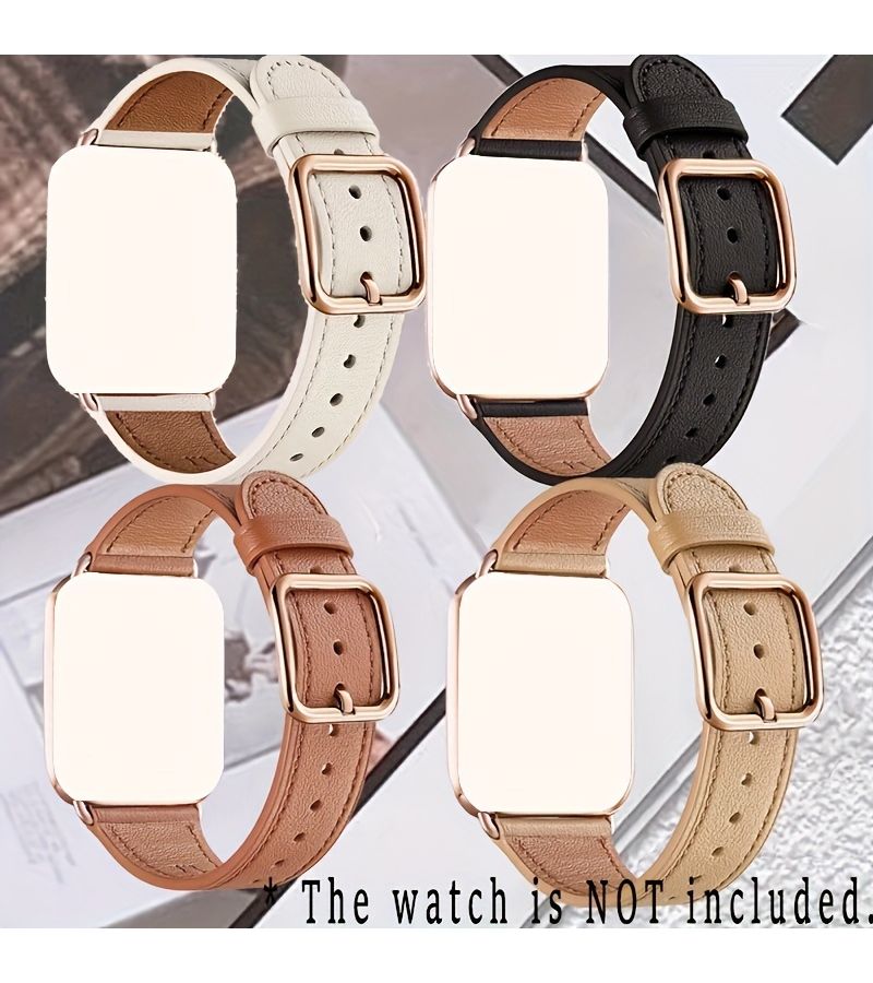 حزام بديل من الجلد الصناعي بلون الورد الذهبي لساعة Apple Watch مقاس 42 و44 و45 ملم - Image 1
