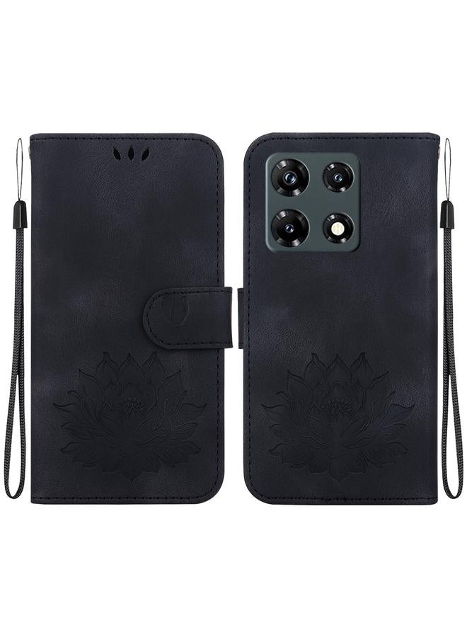 Zaboon Case For Infinix Note 30 Pro Lotus Embossed Leather Phone Case - Image 1