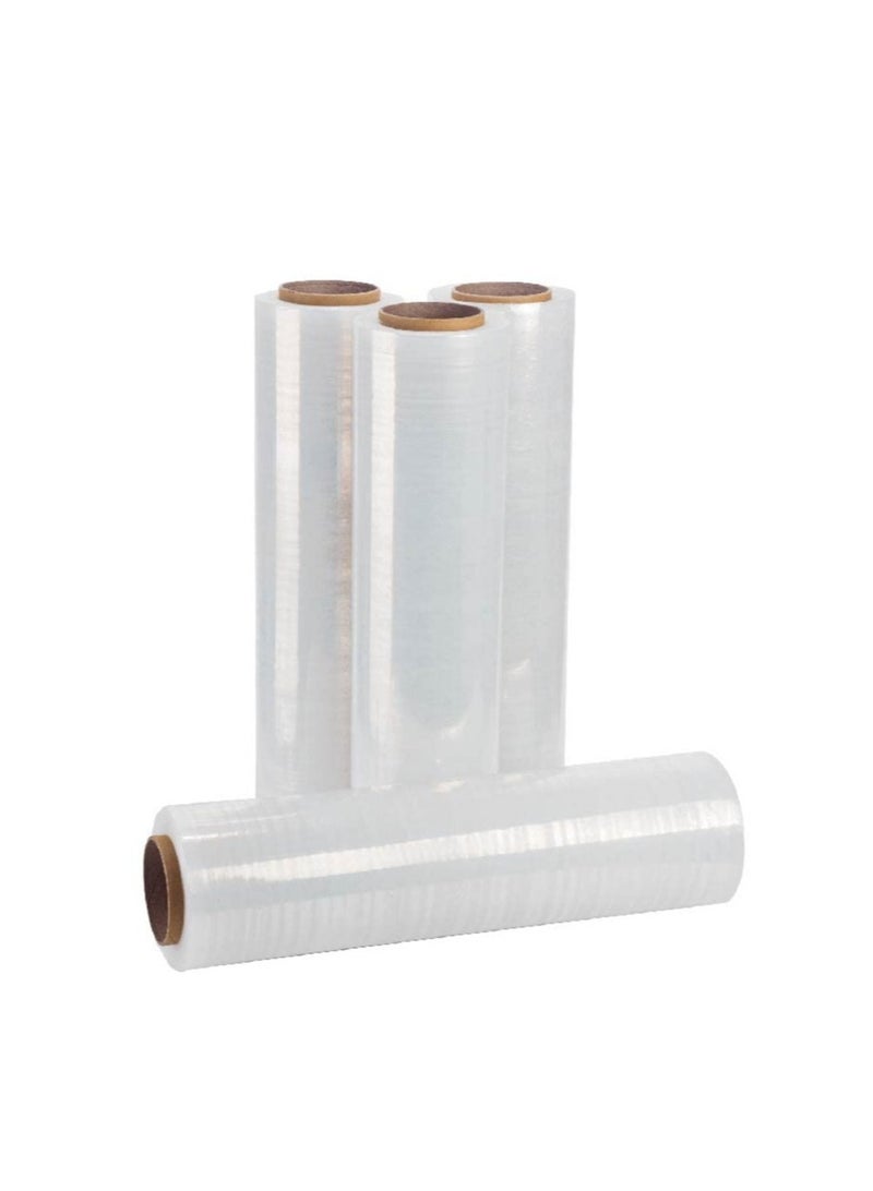 Generic 4 rolls of Cast Hand Stretch Film 12" x 1500'. Hand Stretch Wrap, 80 Gauge Thickness. Excellent Tear Resistance. Clear Residue Free Film for Moving, Shipping, Wrapping. Industrial Grade Cast Film.  - Image 1