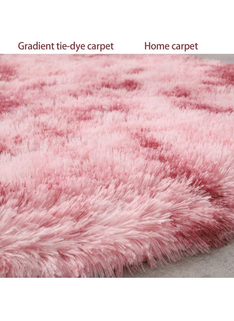 KYD Soft Rugs Fluffy Carpets Tie-Dye Rugs for Living Room Bedroom Nursery Home Decor Non-Slip Machine Washable Carpet Home Decorative Roundness Carpet 120x120 cm  - Image 3